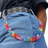 Chic Acrylic Candy-Colored Waist Chain